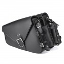 Motorcycle PU Leather Pannier Saddlebags With Bottle Single For Harley-Davidson Black