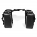 Motorcycle PU Leather Side Saddle Bags Saddlebags Luggage Black For Harley