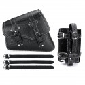 Motorcycle Saddle Bag Motorbike Black Leather Saddle Bag Pannier Waterproof