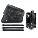 Motorcycle Saddle Bag Motorbike Black Leather Saddle Bag Pannier Waterproof