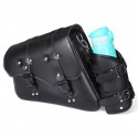Motorcycle Saddle Bag PU Leather Waterproof Saddlebags Black Left/Right Side For Harley Davidson Universal