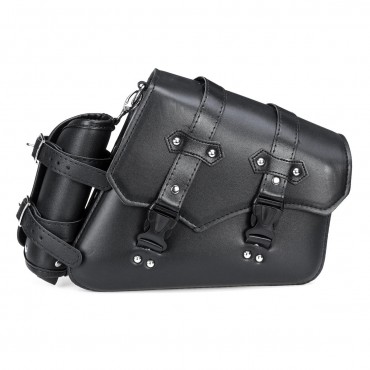 Motorcycle Saddle Bag PU Leather Waterproof Saddlebags Black Left/Right Side For Harley Davidson Universal