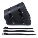 Motorcycle Saddlebags 3 Quick Release Buckle Black PU Leather Waterproof Universal