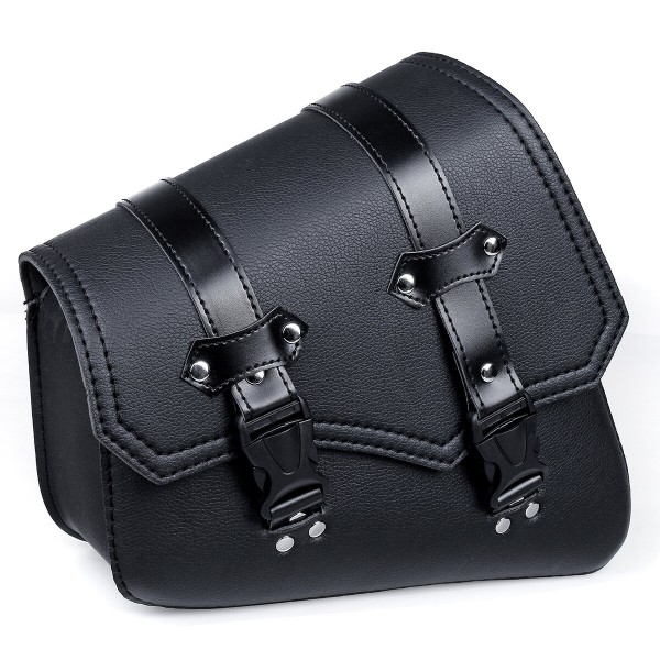 Motorcycle Saddlebags 3 Quick Release Buckle Black PU Leather Waterproof Universal