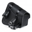 Motorcycle Saddlebags 3 Quick Release Buckle Black PU Leather Waterproof Universal