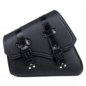 Motorcycle Saddlebags 3 Quick Release Buckle Black PU Leather Waterproof Universal