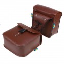 Motorcycle Saddlebags Bags Bike Side Storage Fork Tool Pouch Universal Brown