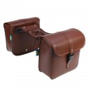 Motorcycle Saddlebags Bags Bike Side Storage Fork Tool Pouch Universal Brown