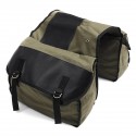 Motorcycle Saddlebags Canvas Side Back Pack Bike Multi-Purpose Luggage Bag Army Green