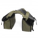 Motorcycle Saddlebags Canvas Side Back Pack Bike Multi-Purpose Luggage Bag Army Green