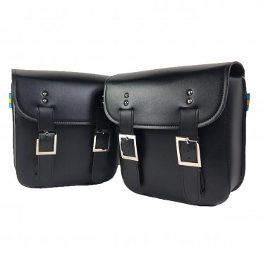 Motorcycle Saddlebags PU Leather Side Storage Pouch Universal