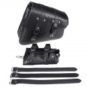 Motorcycle Saddlebags Rider Panniers Luggage with Kettle Bag Black Left/Right PU Leather Universal