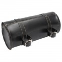 Motorcycle Side Saddle Bag PU Leather Saddle Tool Bag Black For Harley