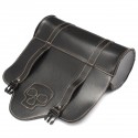 Motorcycle Side Saddle Bag PU Leather Saddle Tool Bag Black For Harley