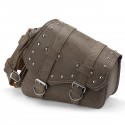 Motorcycle Studded Saddlebag pu leather Tool Panniers Bag W/ Fuel Oil Bottle Holder Motorbike