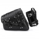 Motorcycle Studded Saddlebag pu leather Tool Panniers Bag W/ Fuel Oil Bottle Holder Motorbike crocodile texture