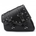 Motorcycle Studded Saddlebag pu leather Tool Panniers Bag W/ Fuel Oil Bottle Holder Motorbike crocodile texture