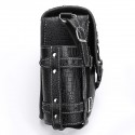 Motorcycle Studded Saddlebag pu leather Tool Panniers Bag W/ Fuel Oil Bottle Holder Motorbike crocodile texture