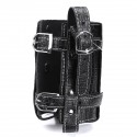 Motorcycle Studded Saddlebag pu leather Tool Panniers Bag W/ Fuel Oil Bottle Holder Motorbike crocodile texture