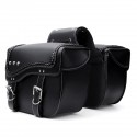 PU Leather Motorcycle Saddlebags Side Luggage Pannier Tool Storage Bag