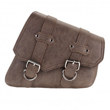 PU Leather Vintage Pannier Saddlebags Motorcycle Storage Pouch Left/Right Side