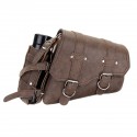 PU Leather Vintage Pannier Saddlebags Motorcycle Storage Pouch Left/Right Side