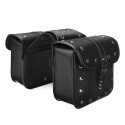 Pair Black PU Leather Motorcycle Modified Tool Bag Luggage Saddlebags For Harley