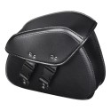 Pair Black PU Leather Motorcycle Universal Saddlebags Rider Motorbike Panniers Luggage