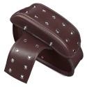 Pair Brown Black Universal PU Leather Motorcycle Tool Bag Luggage Saddlebags