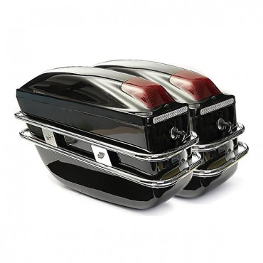 Pair Motorcycle Large Capacity Side Bag Hard Trunk Luggage Box Without Light For Harley
