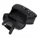 Pair Motorcycle PU Leather Side Saddlebags Luggage Saddle Bag Black For Harley