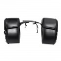 Pair Motorcycle PU Leather Side Saddlebags Luggage Saddle Bag Black For Harley