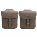 Pair Universal Motorcycle PU Leather Saddlebags Side Tool Bag Luggage Waterproof For Harley