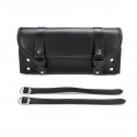 Universal Motorcycle Front PU Leather Fork Tool Bag Saddlebags Pouch Luggage