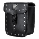 Universal Motorcycle Front Rear Fork Tool Pouch Side Bag Saddlebag PU Leather For Harley Honda