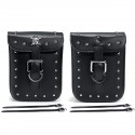 Universal Motorcycle Rivet Luggage Side Saddlebags Tool Bag For Harley Honda Black