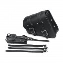 Universal Motorcycle Saddlebags Saddle Bag Black Leather For Harley Sportster XL883 XL1200 04-UP