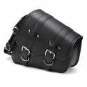 Universal Motorcycle Saddlebags Saddle Bag Black Leather For Harley Sportster XL883 XL1200 04-UP