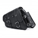 Universal Motorcycle Saddlebags Saddle Bag Black Leather For Harley Sportster XL883 XL1200 04-UP