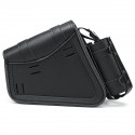 Universal Motorcycle Saddlebags Saddle Bag Black Leather For Harley Sportster XL883 XL1200 04-UP