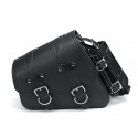 Universal Motorcycle Saddlebags Saddle Bag Black Leather For Harley Sportster XL883 XL1200 04-UP