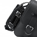 Universal Motorcycle Saddlebags Saddle Bag Black Leather For Harley Sportster XL883 XL1200 04-UP