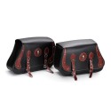 Universal Pair Motorcycle Saddlebags PU Leather Side Pouch Luggage Bicycle Tool Bag