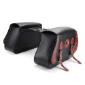 Universal Pair Motorcycle Saddlebags PU Leather Side Pouch Luggage Bicycle Tool Bag
