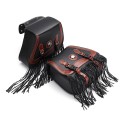 Universal Waterproof Pair PU Leather Motorcycle Tool Bag Storage Luggage Saddlebags