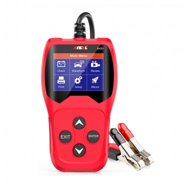 BA201 Car Battery Tester 12V Analyzer 100 to 2000CCA Cranking Charging Circut Tester Diagnostic Tool Red Version