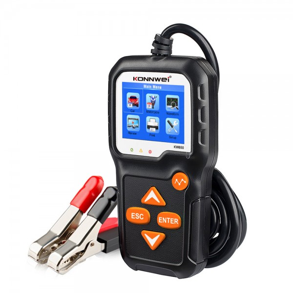 KW650 Car Battery Tester 6V 12V Battery Analyzer 2000CCA Automotive Charging Cranking Test Tool