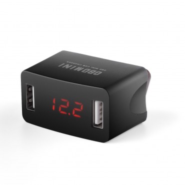 Mini Dual USB Charger Car OBD Charging 12V 24V With LED Voltage Display Car Charger Socket Power