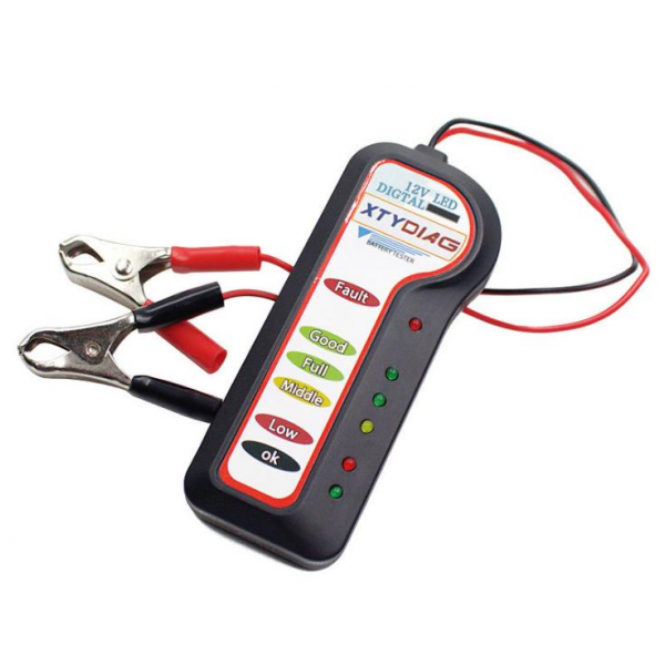 12V Car Battery Tester Analyzer With 6 LED Clear Display