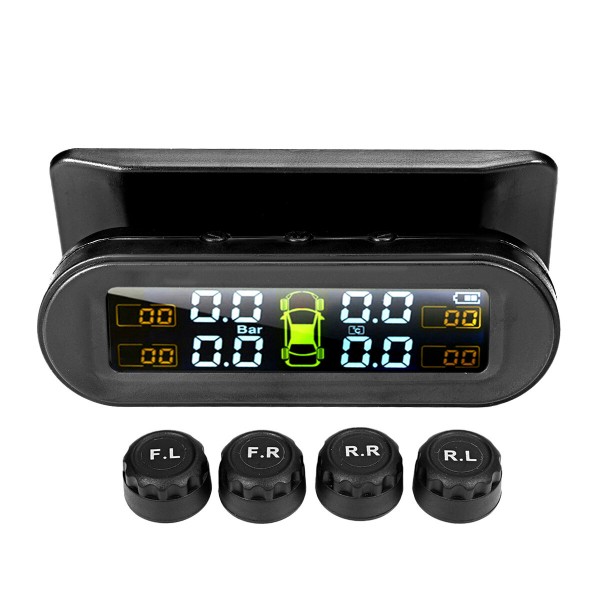 Realtime Car Tire 4 Solar Sensors Wireless Tyre Pressure Monitoring